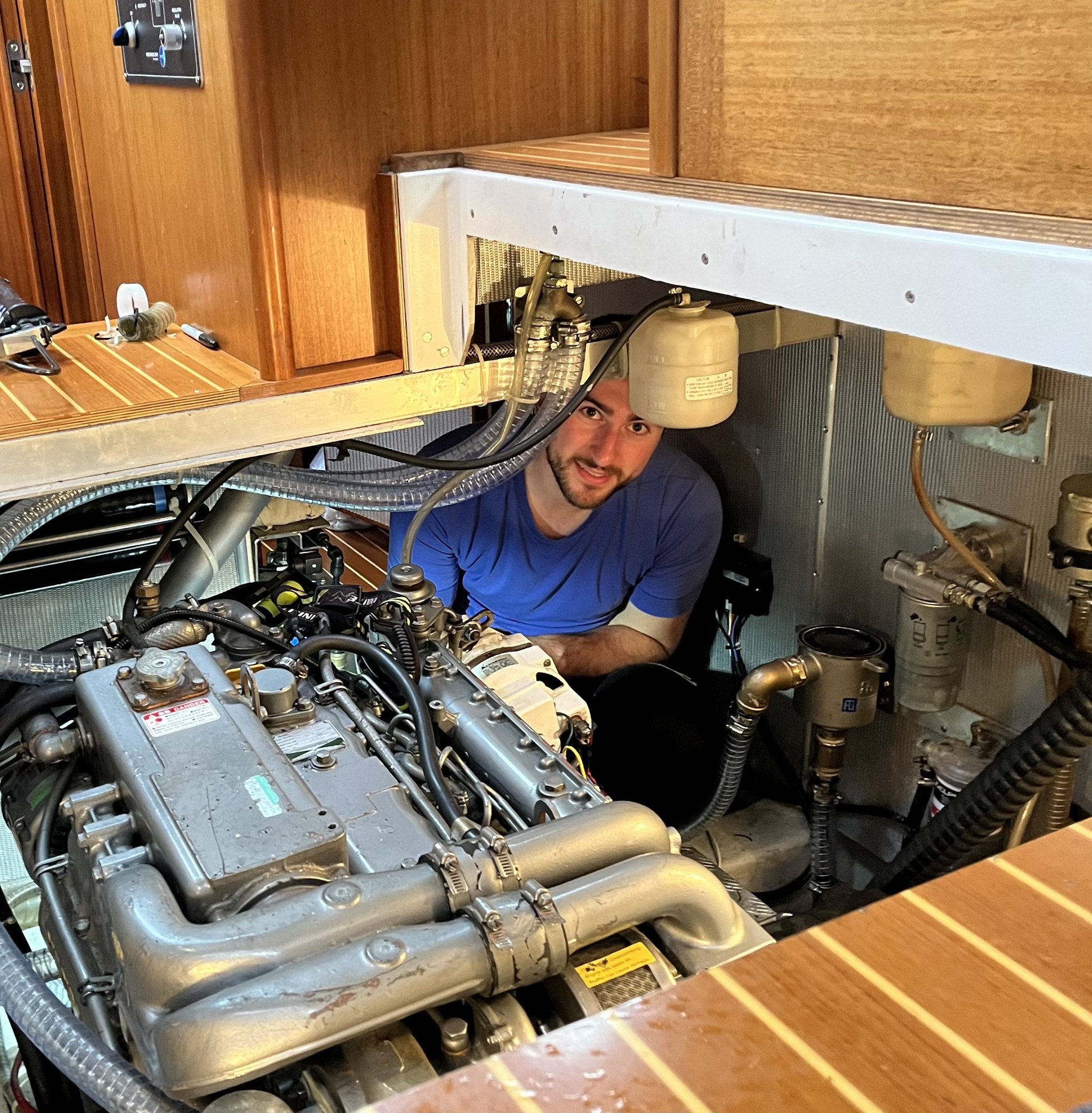 Michael in the engine bay